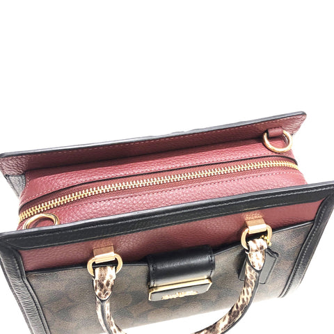 【中古】 COACH コーチ  グレース キヤリーオール・シグネチヤー キヤンバス 2WAY ハンドバッグ CD701 ブラウン 23022341 HO