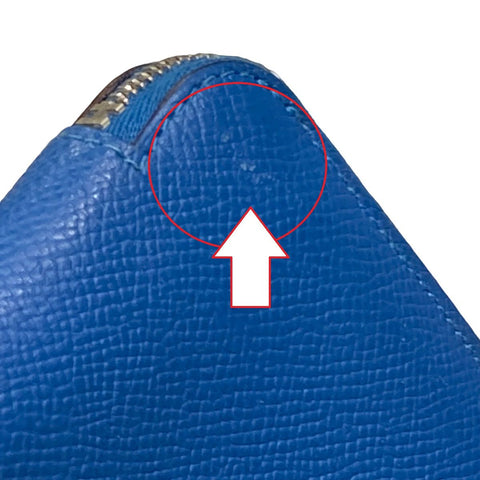 【中古】 HERMES エルメス アザップ コンパクト シルクイン レディース財布  ヴォーエプソン X刻印 ブルー  23023279 AS