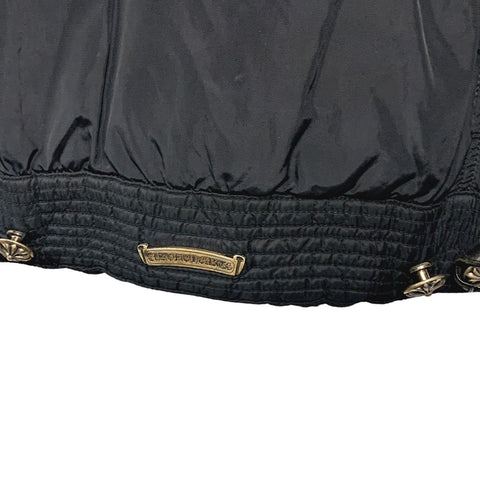 【中古】 CHROME HEARTS クロムハーツ ディジェネレイト バックBSフレアレザー切替ナイロンブルゾン ジャケット フード コート シルバー メンズ ダガージップ 23023438 AO