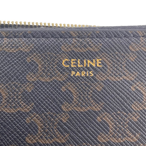 【中古】 CELINE セリーヌ ラージ ジップウォレット トリオンフ 長財布 キャンバス 23023516 AS