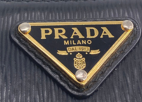 【中古】 PRADA プラダ サフィアーノトライアングル コインケース 財布 レザー 黒 23023522 AS