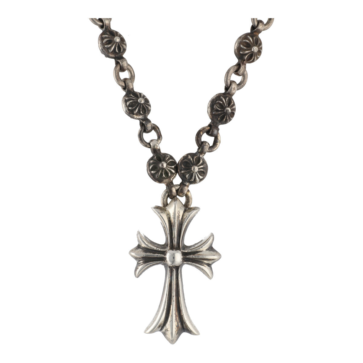 【中古】 CHROME HEARTS クロムハーツ  #1 クロスボールネックレス スモールCHクロス SV925 シルバー ペンダント アクセサリー 23023581 RS