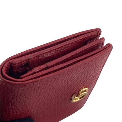 【中古】 GUCCI グッチ GGマーモントコンパクトウォレット 赤 ２つ折り財布 456126  23023721 AS