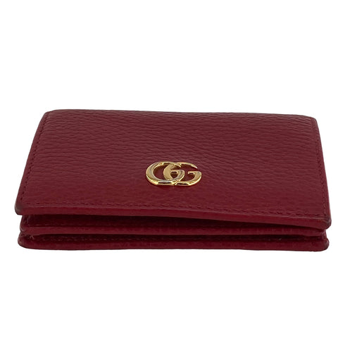 【中古】 GUCCI グッチ GGマーモントコンパクトウォレット 赤 ２つ折り財布 456126  23023721 AS