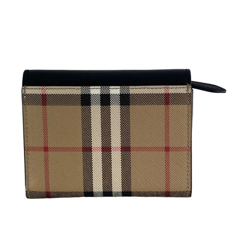 【中古】 BURBERRY バーバリー  メンズ財布   ヴィンテージチェック＆レザー スモール ３つ折り財布 23024015 AS