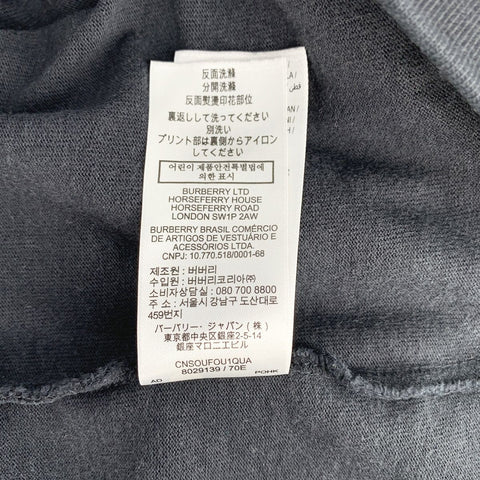 【中古】 BURBERRY バーバリー ロゴプリント レイヤード スリーブ Tシャツ 8029139 XLサイズ ブラック長袖 カットソー 23024019DS