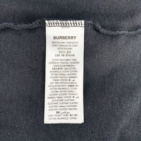 【中古】 BURBERRY バーバリー ロゴプリント レイヤード スリーブ Tシャツ 8029139 XLサイズ ブラック長袖 カットソー 23024019DS