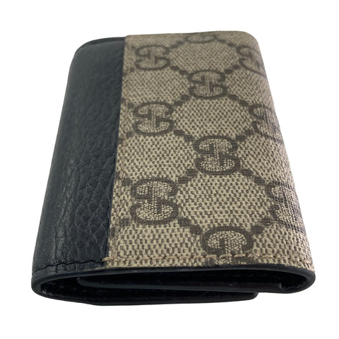 【中古】 GUCCI グッチ  キーケース GGマーモント ブラック レザー 6連 キーケース 456118 23025348 AS