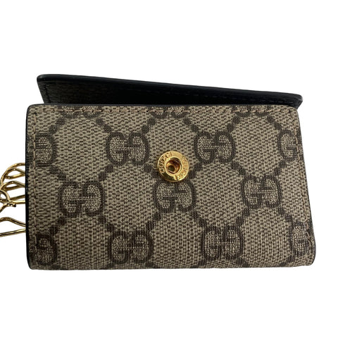 【中古】 GUCCI グッチ  キーケース GGマーモント ブラック レザー 6連 キーケース 456118 23025348 AS