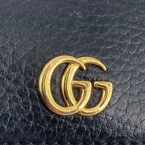 【中古】 GUCCI グッチ  キーケース GGマーモント ブラック レザー 6連 キーケース 456118 23025348 AS