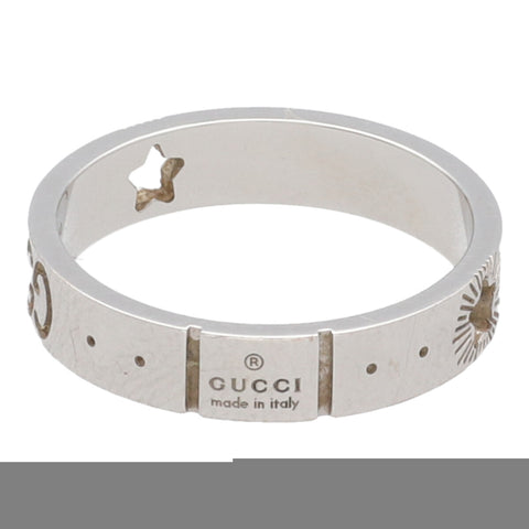 【中古】 GUCCI グッチ  指輪・リング  607339 J8502 9000 アイコン　スター　ホワイトゴールド　リング 23025377 YM