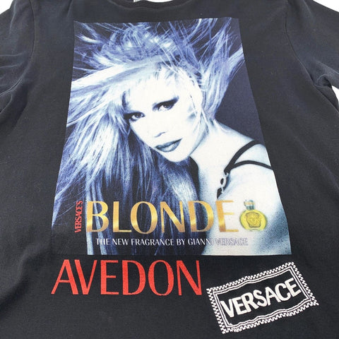 【中古】 VERSACE ヴェルサーチ プリント Tシャツ A84637 Mサイズ ブラック カットソー 半袖 23025744 DS