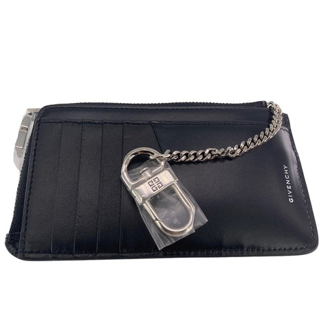 【中古】 Givenchy ジバンシィ 4G ジップ付き レザーボックス カードホルダー 黒 23025822 AS