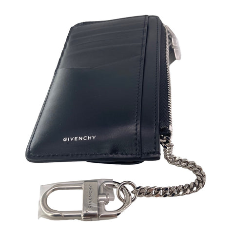 【中古】 Givenchy ジバンシィ 4G ジップ付き レザーボックス カードホルダー 黒 23025822 AS