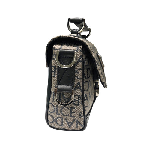 【中古】 Dolce＆Gabbana ドルチェ&ガッバァナ  クロスボディバッグ ジャカード ロゴ キャンバス ショルダーバッグ メンズ BM2038 ﾌﾞﾗｯｸ　23025865 HO