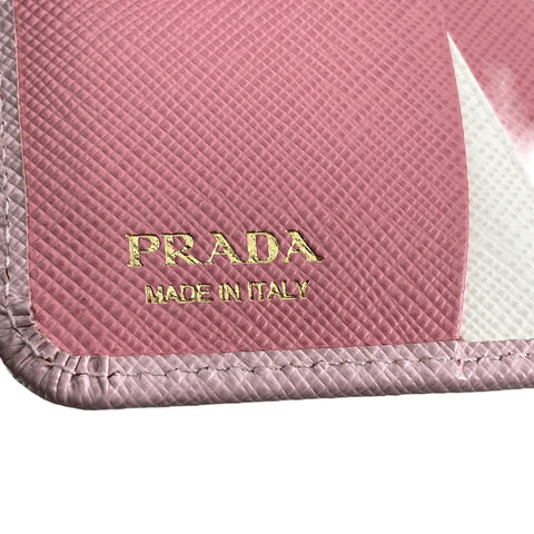 【中古】 PRADA プラダ  サフィアーノ 2つ折り財布 ピンク レディース  23026178 AS