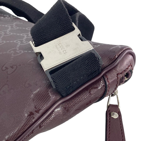 【中古】 GUCCI グッチ  ボディバッグ GGインプリメント エナメル メンズ ウエストバッグ ブラウンパープル 23026193 AS