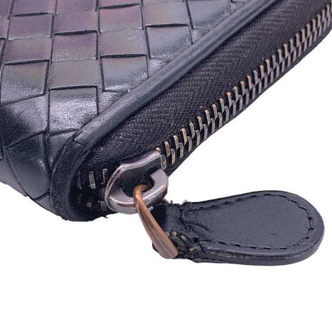 【中古】 Bottega Veneta ボッテガウェネタ  メンズ財布   イントレチャート ラウンドジップ長財布 BK 23026451 NT