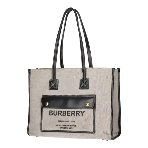 【中古】 BURBERRY バーバリー フレヤ トートバッグ ミディアム 8044128 グレー ブラック ツートン ホースフェリー ハンドバッグ 23026808 RS