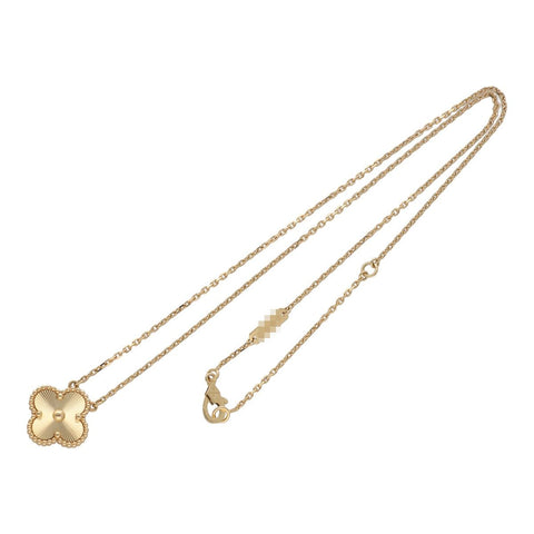 【中古】 Van Cleef and Arpels ヴァンクリーフ&アーペル ヴィンテージ アルハンブラ ペンダント ギヨシェ VCARP4KL00 K18 イエローゴールド ネックレス 23026959 RS