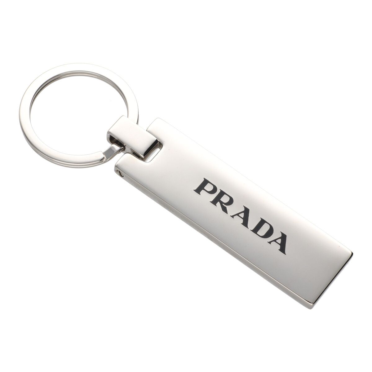 【中古】 PRADA プラダ キーホルダー 1AP255 ロゴ入りプレート 長方形 キーリング メタル 23027202 MK