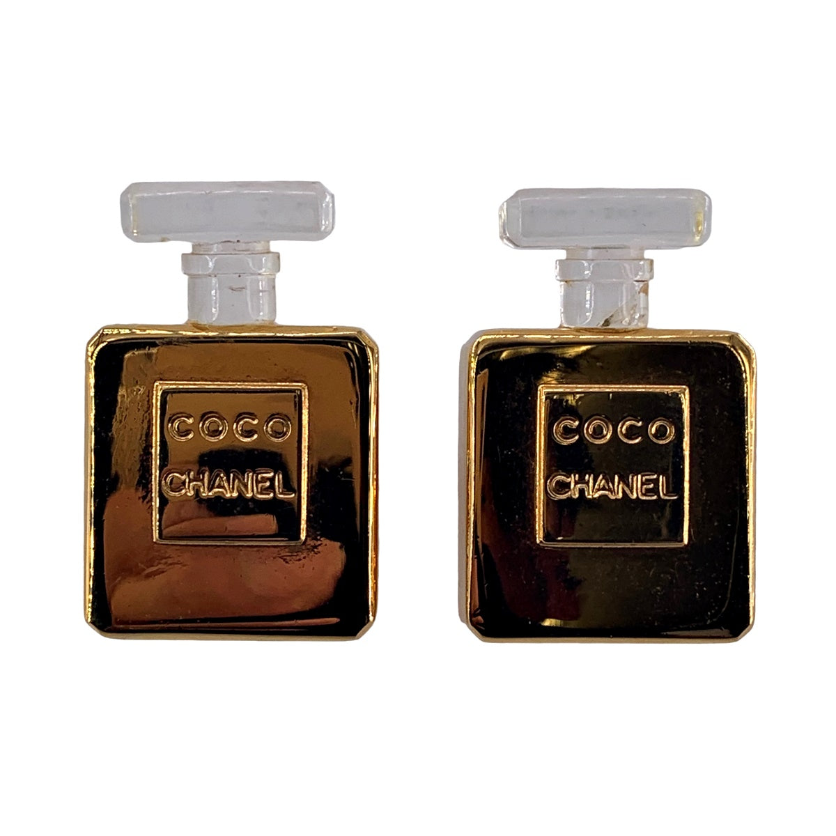 【中古】 CHANEL シャネル ヴィンテージ イヤリング 香水ボトル モチーフ  ピアス アクセアリー ジュエリー オールド ファッション ゴールド クリア レディース 23027213 AO