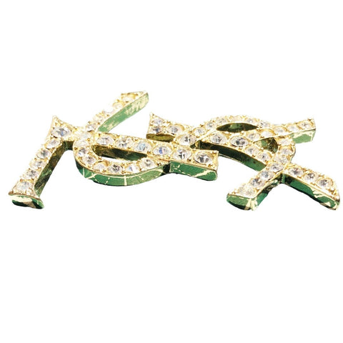 【中古】 Saint Laurent サンローラン YSLブローチ ブローチ   YSL ブローチ ラインストーン ゴールド 23027728 YM