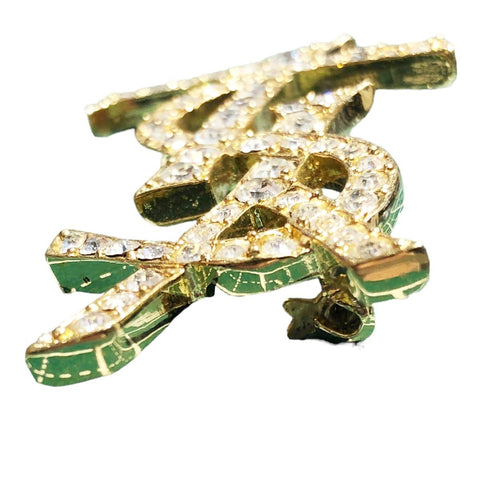 【中古】 Saint Laurent サンローラン YSLブローチ ブローチ   YSL ブローチ ラインストーン ゴールド 23027728 YM