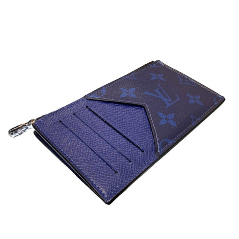 【中古】 LOUIS VUITTON ルイ・ヴィトン コインカード・ホルダー M30270 タイガ･レザー ブルー コインケース 23027841 RD