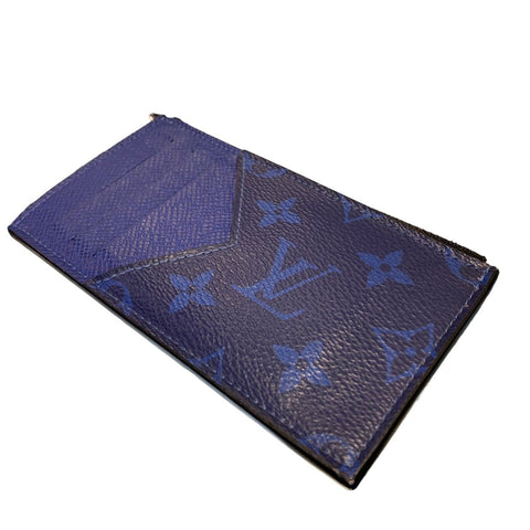 【中古】 LOUIS VUITTON ルイ・ヴィトン コインカード・ホルダー M30270 タイガ･レザー ブルー コインケース 23027841 RD