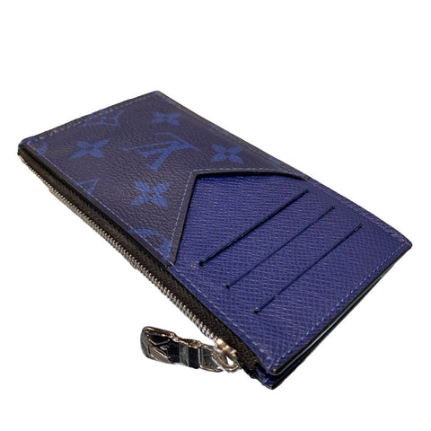【中古】 LOUIS VUITTON ルイ・ヴィトン コインカード・ホルダー M30270 タイガ･レザー ブルー コインケース 23027841 RD