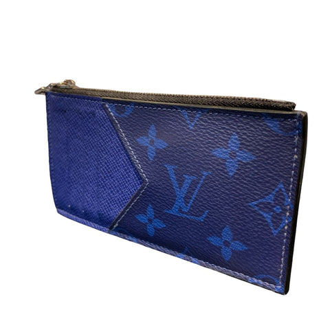 【中古】 LOUIS VUITTON ルイ・ヴィトン コインカード・ホルダー M30270 タイガ･レザー ブルー コインケース 23027841 RD