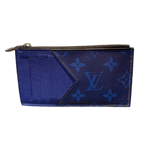 【中古】 LOUIS VUITTON ルイ・ヴィトン コインカード・ホルダー M30270 タイガ･レザー ブルー コインケース 23027841 RD
