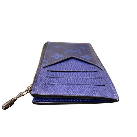 【中古】 LOUIS VUITTON ルイ・ヴィトン コインカード・ホルダー M30270 タイガ･レザー ブルー コインケース 23027841 RD