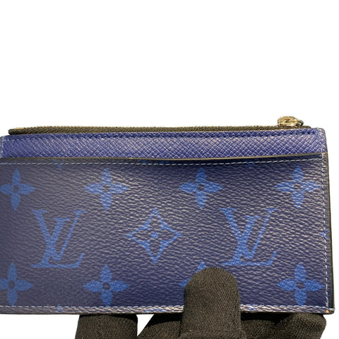 【中古】 LOUIS VUITTON ルイ・ヴィトン コインカード・ホルダー M30270 タイガ･レザー ブルー コインケース 23027841 RD