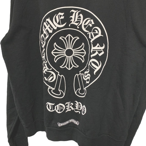 【中古】 CHROME HEARTS クロムハーツ 東京限定 プルオーバー パーカー L  ブラック ホースシュー バックプリント フーディ TOKYO スウェット スウェット トレーナー 23027964 RS