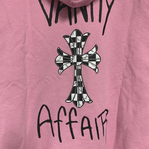 【中古】 CHROME HEARTS クロムハーツ MATTY BOY PPO VANITY AFFAIR HD PLVR L ピンク マッティボーイ ヴァニティ バニティ クロス パーカー フーディ プルオーバー 23028388 RS