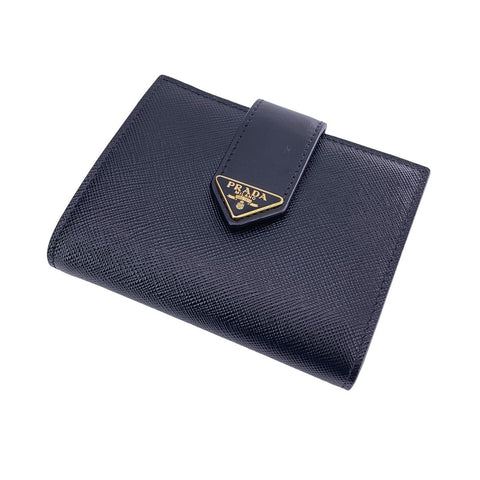 【中古】 PRADA プラダ  メンズ財布   サフィアーノレザー コンパクトウォレット 23028963 NT