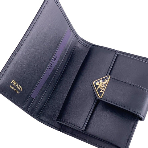 【中古】 PRADA プラダ  メンズ財布   サフィアーノレザー コンパクトウォレット 23028963 NT