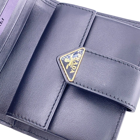 【中古】 PRADA プラダ  メンズ財布   サフィアーノレザー コンパクトウォレット 23028963 NT