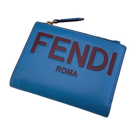 【中古】 Fendi フェンディ  メンズ財布   コンパクトウォレット ブルー 23029010 NT