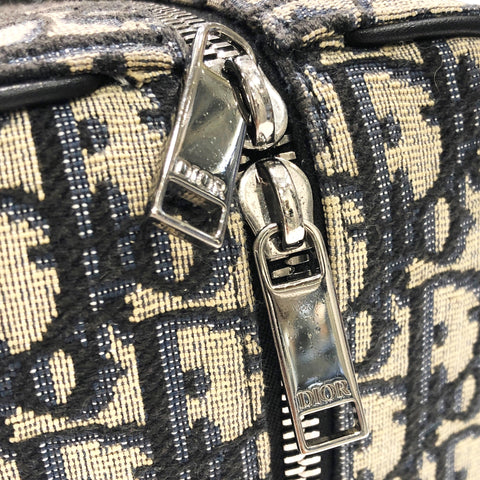 【中古】 Christian Dior クリスチャン・ディオール DIOR LINGOT ポーチ オブリーク ネイビー キャンバス メンズ ハンドバッグ 23029319 HO