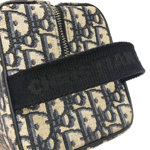 【中古】 Christian Dior クリスチャン・ディオール DIOR LINGOT ポーチ オブリーク ネイビー キャンバス メンズ ハンドバッグ 23029319 HO