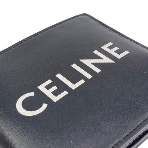 【中古】 CELINE セリーヌ バイフォールド ウォレット 黒 メンズ ２つ折り財布 23029388 AS