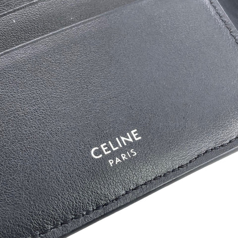 【中古】 CELINE セリーヌ バイフォールド ウォレット 黒 メンズ ２つ折り財布 23029388 AS