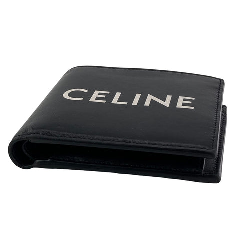 【中古】 CELINE セリーヌ バイフォールド ウォレット 黒 メンズ ２つ折り財布 23029388 AS