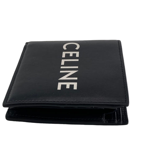 【中古】 CELINE セリーヌ バイフォールド ウォレット 黒 メンズ ２つ折り財布 23029388 AS