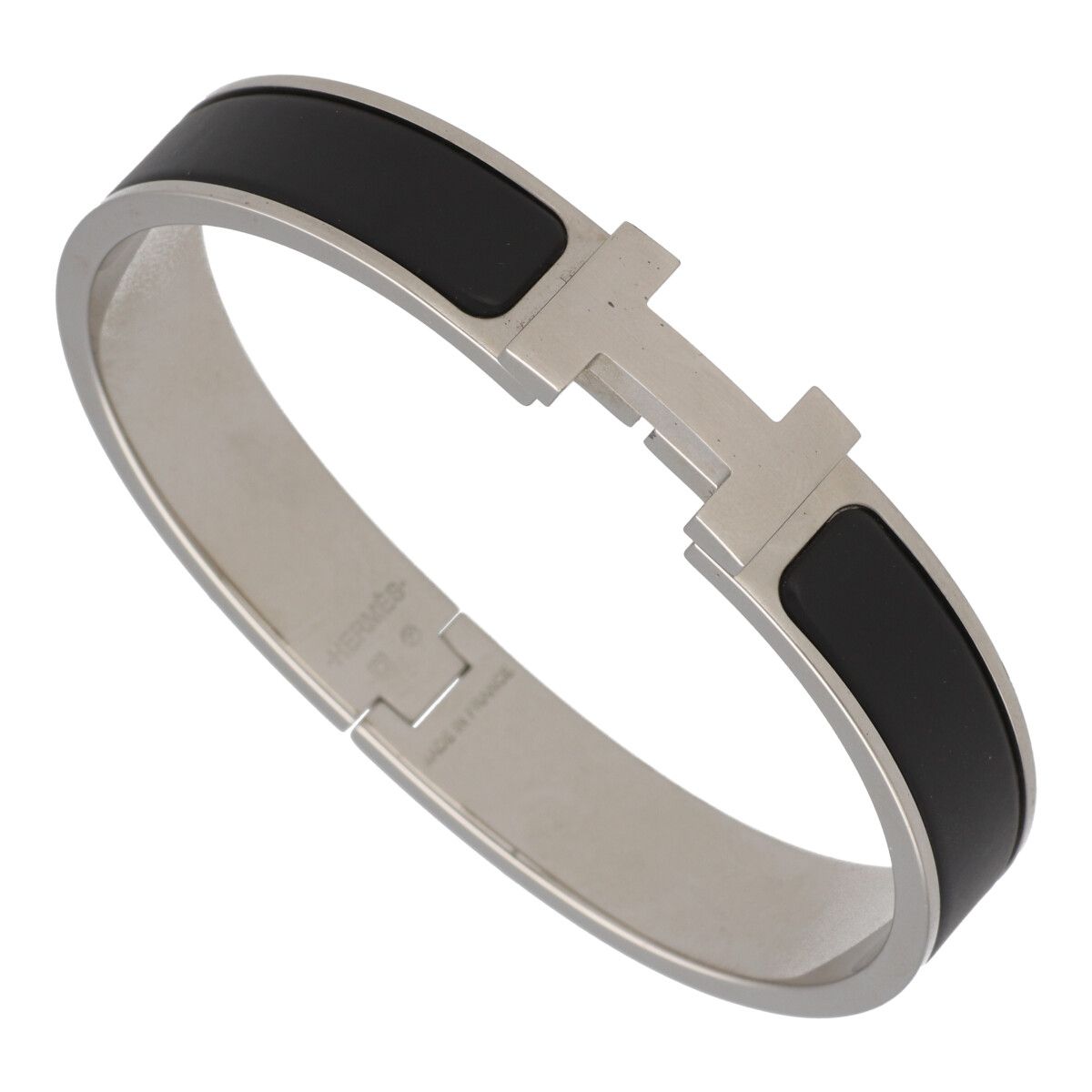 【中古】 HERMES エルメス クリッククラック PM ブラック シルバー バングル ブレスレット 23029396 RS