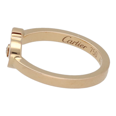 【中古】 Cartier カルティエ Cハート リング K18PG ダイヤモンド ピンクゴールド 1ポイント 指輪  23030113 RS