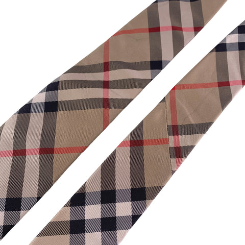 【中古】 BURBERRY バーバリー   チェック柄 ブラウン ネクタイ 23030249 NT